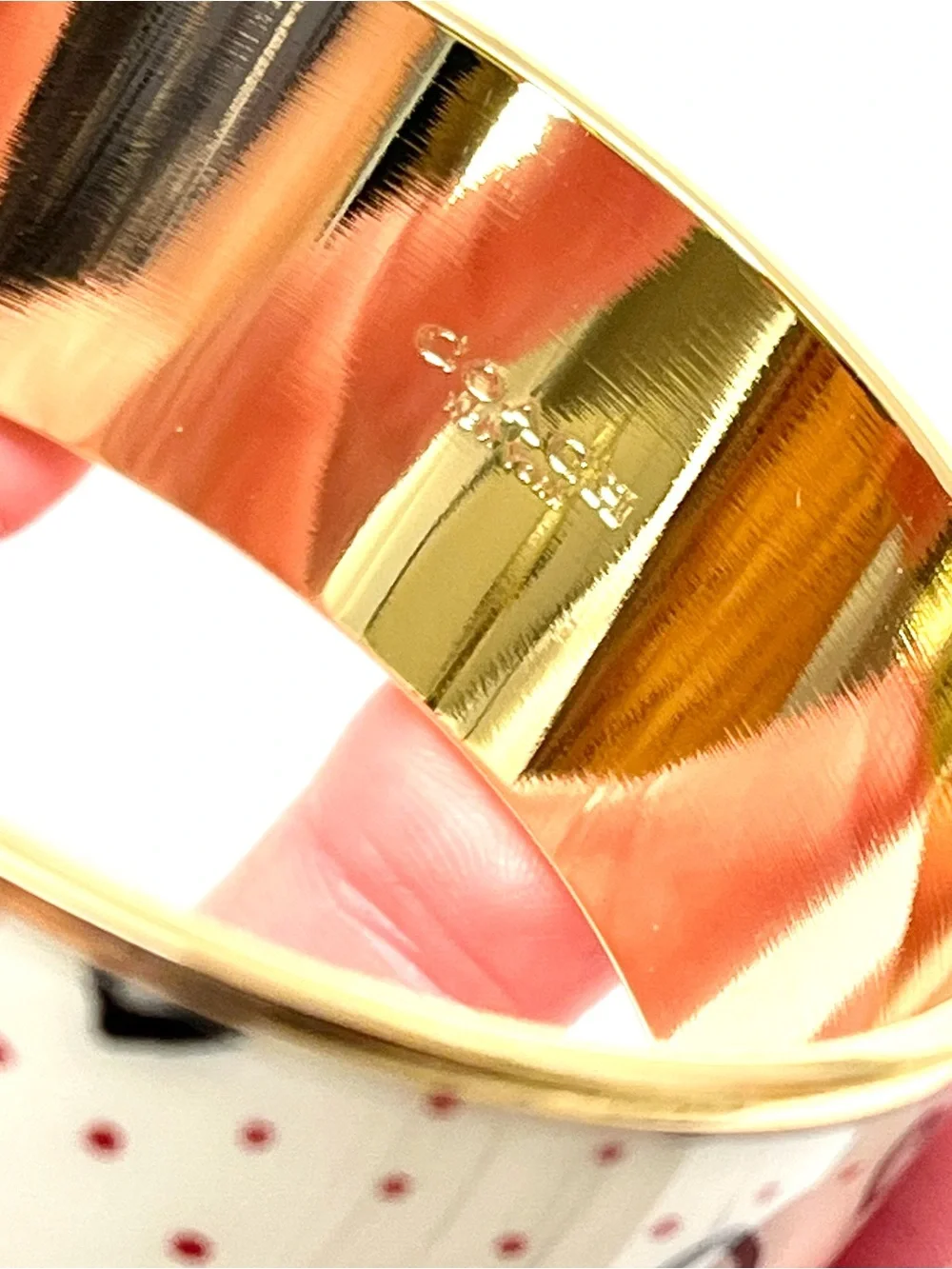 Coach Goldtone Crayon Hearts Bangle Bracelet NWOT